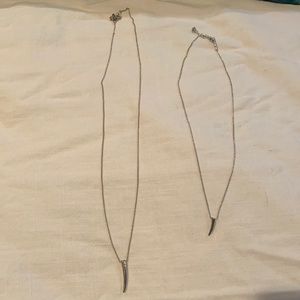 Silver Tooth Necklace Set